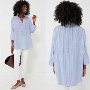 Tuckernuck Willow Blouse Top Blue Stripe